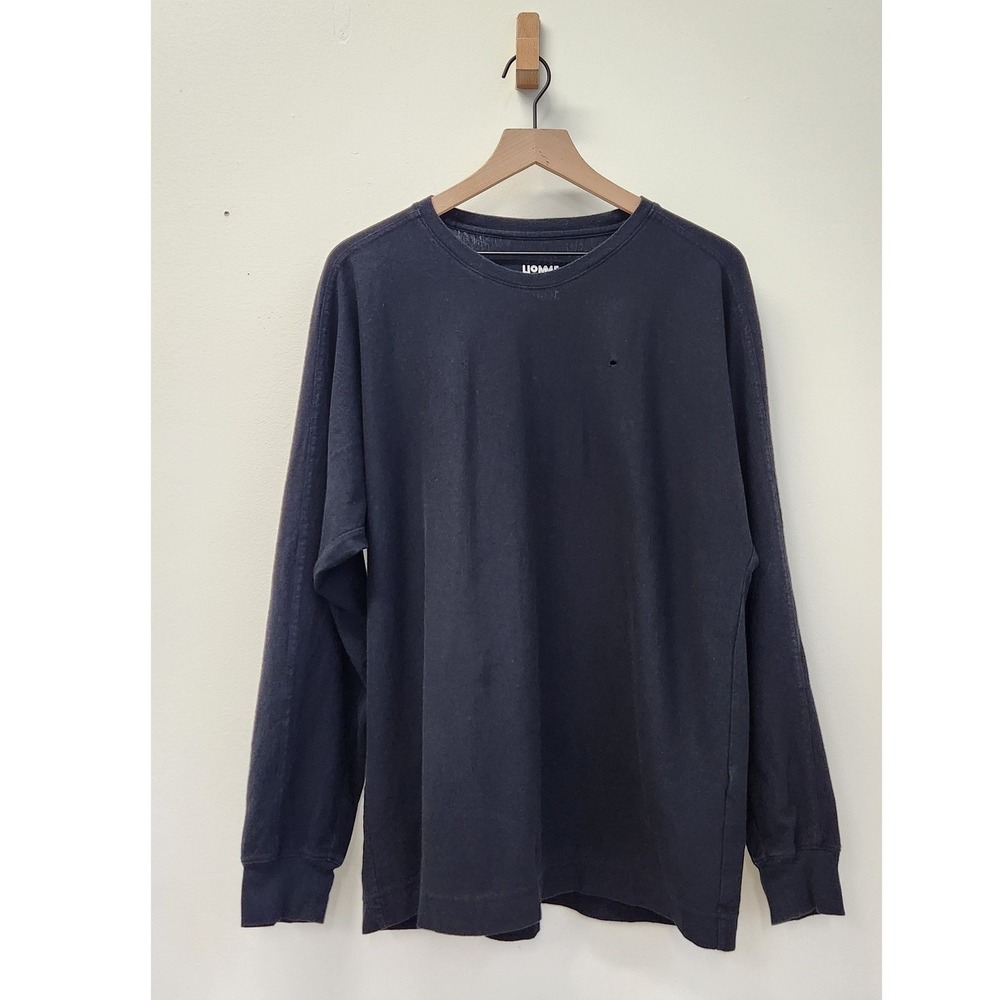 Homme Plisse Issey Miyake Crewneck T-Shirt Men 3/ Large Black Long Sleeve Japan